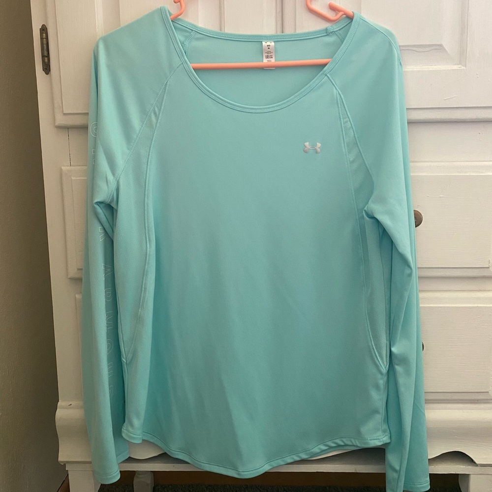 Women’s Under Armour Heat Gear Long Sleeve Tee Aqua Medium